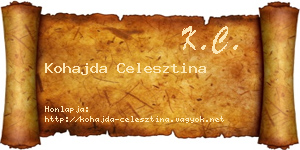 Kohajda Celesztina névjegykártya